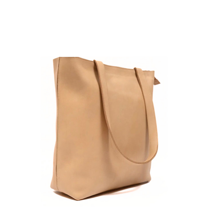 Latte Suede Tote Handbag
