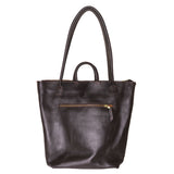 Women's Brown Leather Utility Tote Bag Purse With Laptop and Multiple pockets. Handcrafted. Quiet Luxury